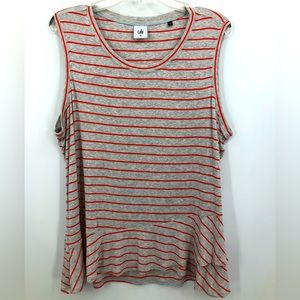 XL cabi Tank Grey & Orange Stripped